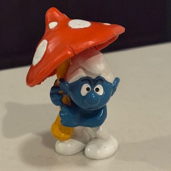 *Rare Vintage Schleich Smurf Mushroom Cottage House & Figurines - Picture 7 of 10